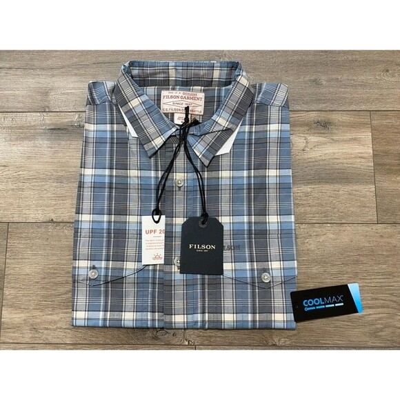 Filson Other - Filson Twin Lakes Sport Mens M Short Sleeve Button Up Plaid Outdoors Camp Shirt